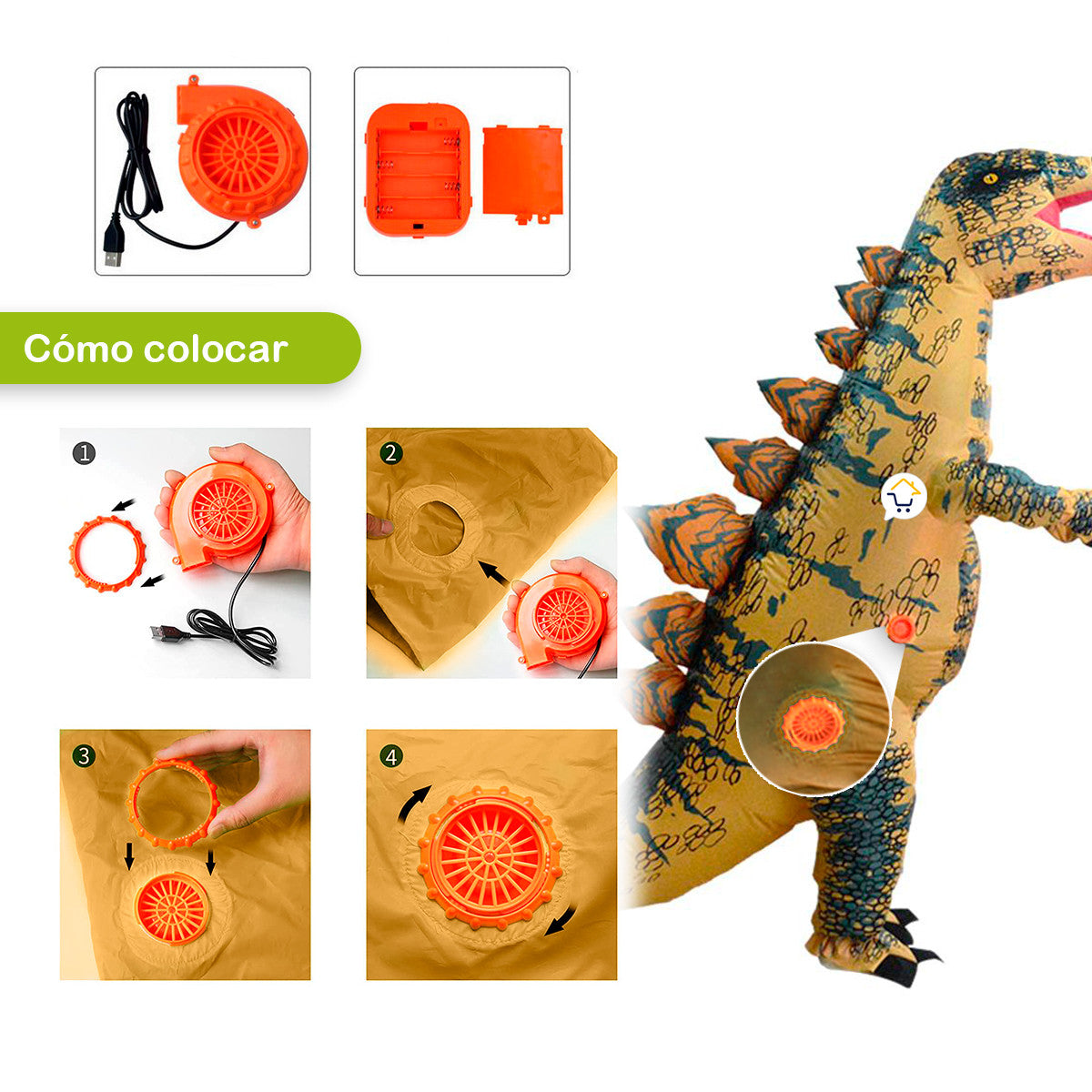 Disfraz Inflable Dinosaurio Dnestego