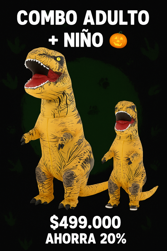 Disfraz Dinosaurio Adulto + Niño 🎃